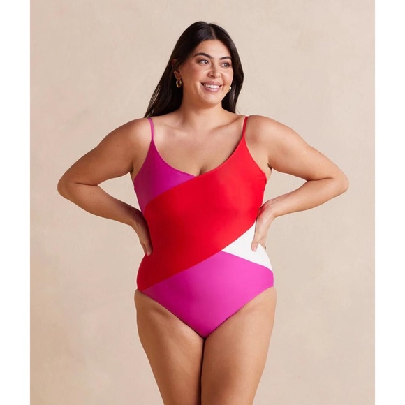 Summersalt Women's One Piece Swimsuit - Red, Pink, and White - Picture 9 of 10